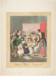 Theatrical Pleasures、Plate 4：Taken Places Occupied、ca. 1835年。