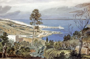 アルジェの眺め、1835年頃（水彩画）