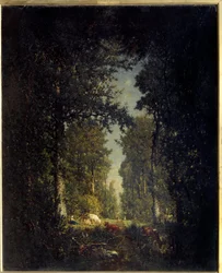 リル＝アダンの森の並木道。テオドール・ルソー（1812-1867）の絵画
