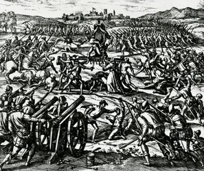 カハマルカの戦いでインカ帝国の皇帝アタワルパを捕らえたフランシスコ・ピサロ（1475年頃～1541年）の部隊（11月16日