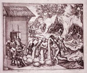 アメリカの歴史：スペイン人が金鉱を開拓（Engraving