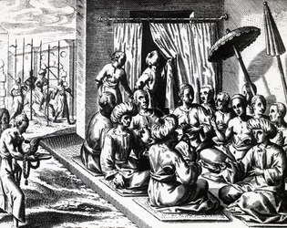テオドール・デ・ブライ（1528-1598）によるジャワ島バンタムでの婚礼の様子。