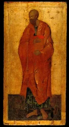 使徒パウロ。 14世紀の最後の四半期、Deesis Iconostasisからのアイコン