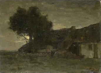 夕暮れの羊小屋