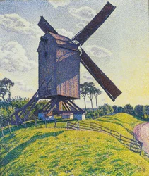 Moulin a vent dans les Flandres - Kalf Mill in Knokke or Windmill in Flanders, by Rysselberghe, Theo van (1862-1926).油彩・キャンバス