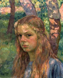 20世紀の少女の肖像画。