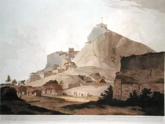 South East View of Trichinopoly（「Oriental Scenery」よりプレート49）。Thomas and William (1769-1837) Daniell（トーマス・アンド・ウィリアム・ダニエル）が彫った「Oriental Scenery: Twenty Four Views in Hindoostan」のプレート49。
