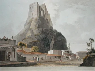 The Great Pagoda, Trichinopoly（トリチノポリの大塔）、プレート46、「Oriental Scenery:トーマス・アンド・ウィリアム（1769-1837）・ダニエルが彫った「東洋の風景：ヒンドゥースタンの24の景色」より第46版
