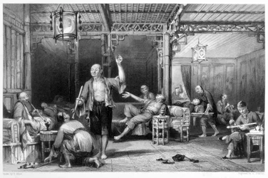 中国のアヘン喫煙者、1843年