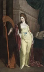 Lady Elisabeth Craven - Elizabeth, Baroness Craven (1750-1828), later Margravine of Brandenburg-Ansbach par Beach, Thomas (1738-1806)の肖像。キャンバスに油彩、サイズ：239x148,6
