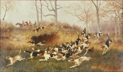 In Full Cry, c.1880 （油彩・キャンバス