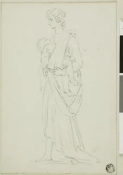 赤ちゃんを連れた女性