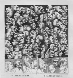 キャラクターとカリカチュラ、1807、1827。