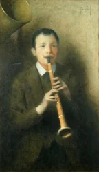 クラリネット奏者」1892年頃（紙に水彩画）