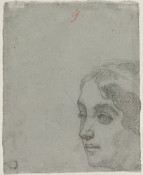 女性の頭、c。 1857。