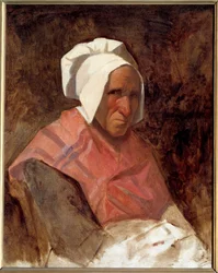マリー・シモネの肖像 トマ・クチュール（1815-1879）の絵画 1836年 日0.65x0.53 m