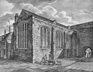 ロンドン市、リーデンホール、ホーリートリニティチャペルの北東ビュー、c1825 1906
