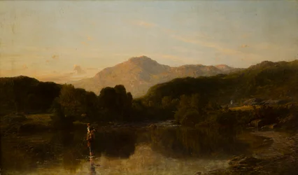 山の川の風景、1838〜86年頃（キャンバスに油彩）