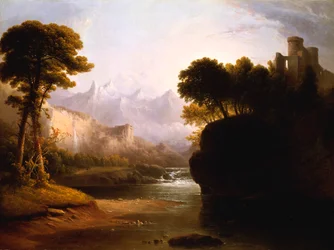 空想上の風景、1834年。