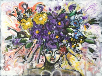 Flower Girl, 2017（キャンバスボードにアクリル絵の具）