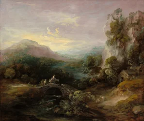 橋のある山の風景、c。 17831784。