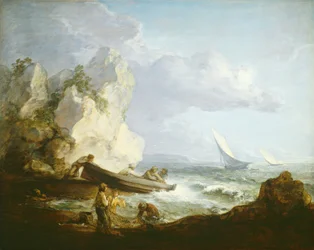 漁師のいる海岸、c。 17811782。