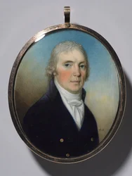 ミニチュアのペア：ミニチュアを着た男性の肖像画と女性の肖像画、c。 1780。