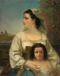 イタリア人の母と子