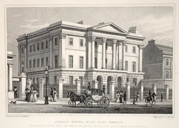 Apsley House、Hyde Park Corner、from &39;London and it&39;s Environs in the 19th Century&39; pub。 Jones und Co.、1827-1829