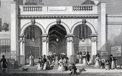 バーリントンアーケード、ピカデリー、ウィリアムトムブルソンの彫刻、1828