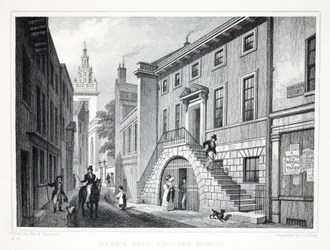 ロンドンのダイアーズホール、リトルエルボーレーンは、19世紀のパブにあります。 Jones und Co.、1827-1829