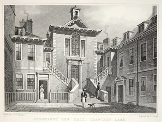 Serjeant&39;s Inn、Chancery Lane、「ロンドンと19世紀の周辺」パブから。 Jones und Co.、1827-1829