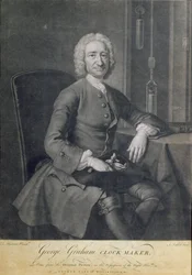 ジョンフェーバー（1684-1756）によって刻まれたジョージグラハム（1673-1751）の時計職人の肖像画