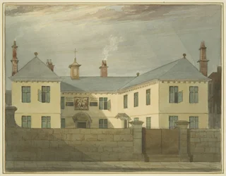 マーチャント・テイラーズ・アルムハウス、マーチャント・ストリート（鉛筆・水彩・紙