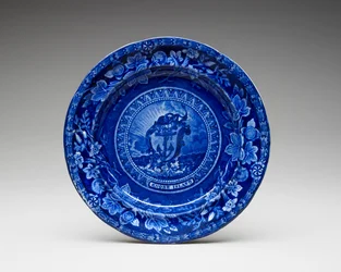 プレート、c。 1826-1835（転写印刷された鉛釉陶器）