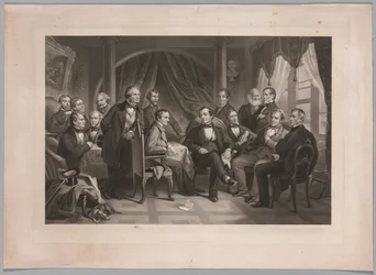 1864年、サニーサイドのワシントンアーヴィングと彼の文学の友人。