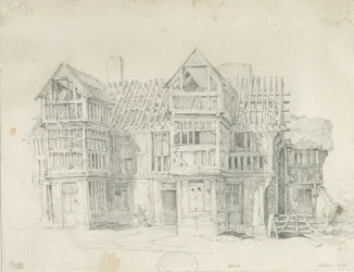 エクルシャル-ビアナホール：鉛筆画、1835年