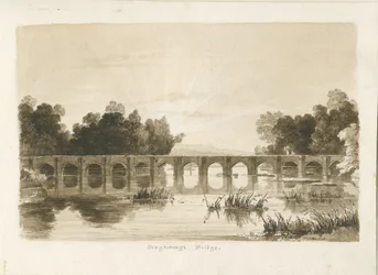 シューボロウ橋：セピア色の描画
