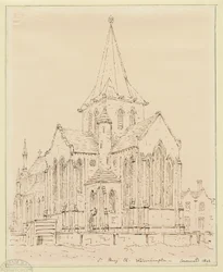 ウォルバーハンプトン-セントメアリー教会：ペン画、nd [？19世紀半ば]