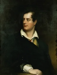 バイロン卿のジョージ・ゴードンの肖像（1788-1824）