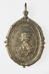 チャールズ1世とヘンリエッタ・マリアのサポーターバッジ、1649年頃（シルバーギルト