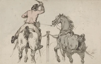 英語のポスティリオン、1785年頃（グラファイト、ペン、インク、紙にw - c）