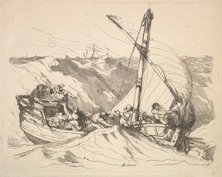 海の嵐の中のボート、1784-88。