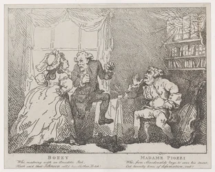 Bozzy and Madame Piozzi Frontispiece, Bozzy and Piozzi by Peter Pindar, 1780-86., 1780-86.