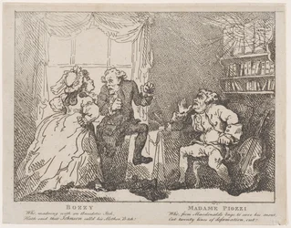 Bozzy and Madame Piozzi Frontispiece, Bozzy and Piozzi by Peter Pindar, 1780-86., 1780-86.