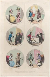 スクリーン用似顔絵メダリオン &c: A Morning Visitor, An Evening Visitor, A We..., April 1, 1800.