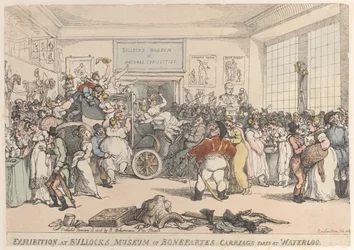 1816 年 1 月 10 日、ウォータールーで撮影されたボナパルトの馬車のブロック博物館での展示。