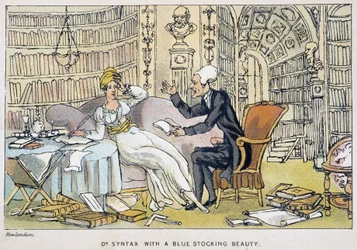 Le docteur et une intelectuelle - ウィリアム・コム著「シンタックス博士の3つの旅：絵のように美しい慰めと妻を求めて」の中で、イラスト。ローランドソン