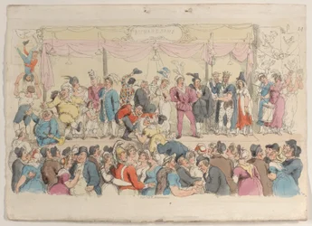 プレート 14: リチャードソンのショー、World in Miniature、1816 年より。, 1816.