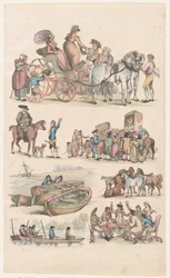 プレート 16、図形、風景、牛の輪郭...学習者が使用するため、ジュ...、1790 年 6 月 1 日。